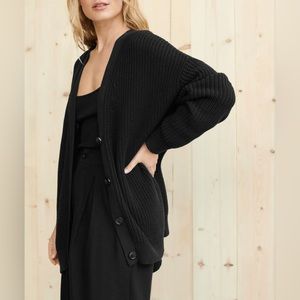 Jenni Kayne Cotton Cocoon Cardigan (Color Black, Size XS)